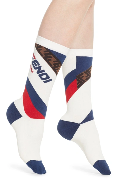 Shop Fendi X Fila Mania Logo Socks In White Multi