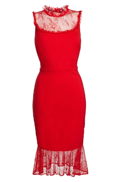 Shop Ali & Jay Two To Tango Lace Detail Dress In Scarlet