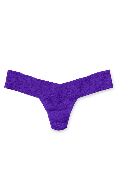Shop Hanky Panky Signature Lace Low Rise Thong In Electric Purple
