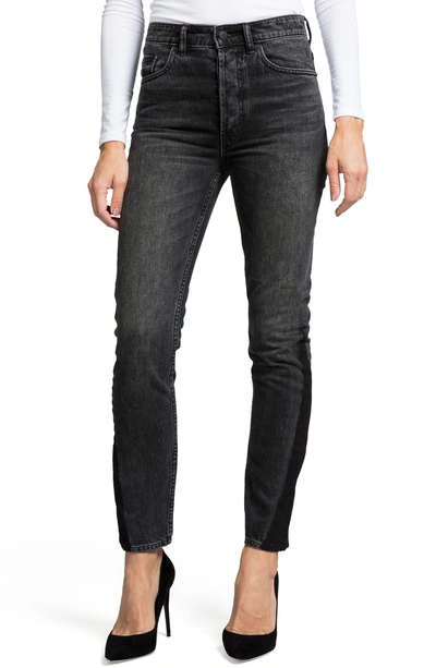 Shop Prps Amx Two-tone High Waist Skinny Jeans In Black