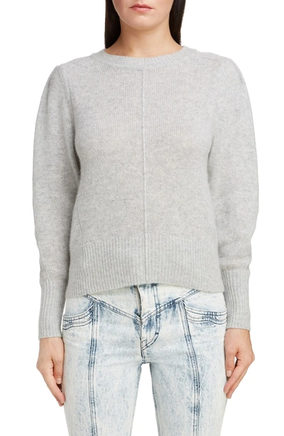 Shop Isabel Marant Puff Sleeve Cashmere Sweater In Light Grey