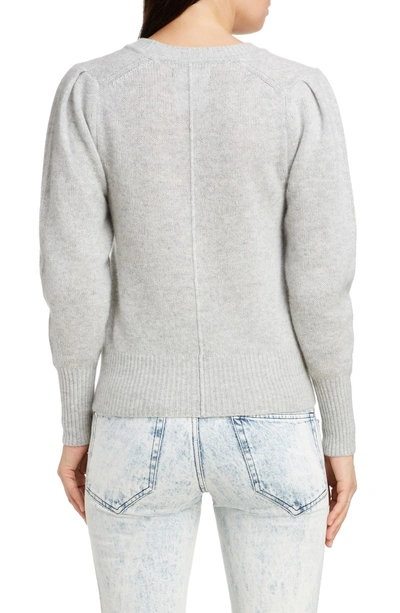 Shop Isabel Marant Puff Sleeve Cashmere Sweater In Light Grey