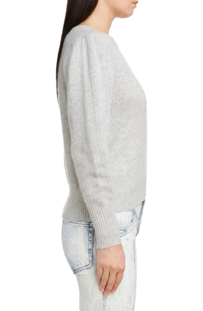 Shop Isabel Marant Puff Sleeve Cashmere Sweater In Light Grey