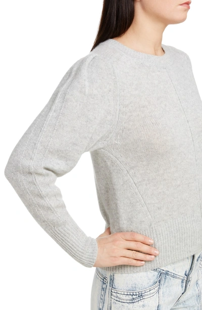 Shop Isabel Marant Puff Sleeve Cashmere Sweater In Light Grey