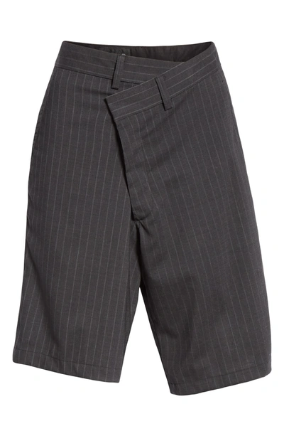 R13 Crossover Pinstripe Shorts In Grey Stripe ModeSens