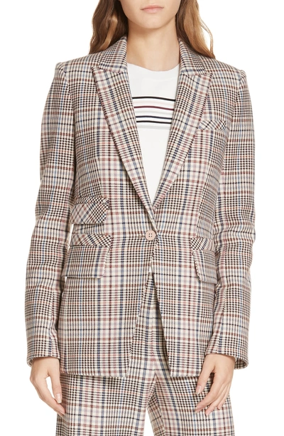 Shop Veronica Beard Fuller Houndstooth Dickey Jacket In Cream Multi