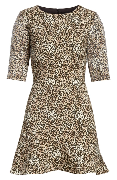 Shop Saloni Celia Floral Print Dress In True Leopard