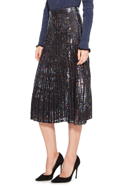 Shop Parker Citrine Sequin Skirt In Petrol