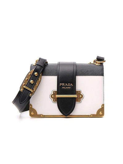 Prada Cahier Large Two Tone Leather Shoulder Bag, $3,350, NET-A-PORTER.COM