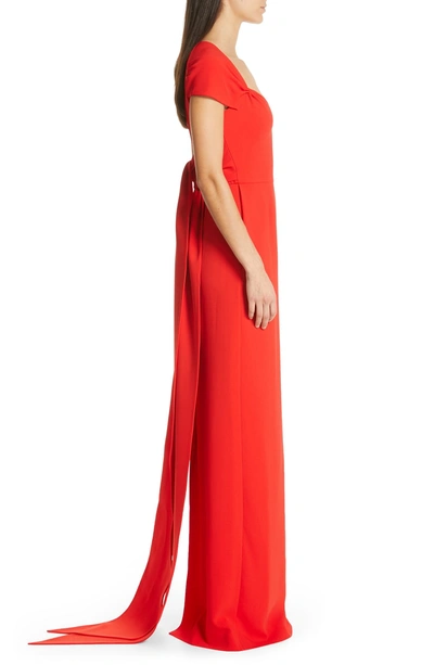 Shop Stella Mccartney Rose Column Gown In Scarlet