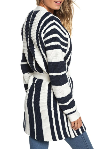 Shop Roxy Morning To Palu Bay Stripe Cardigan In Marshmallow