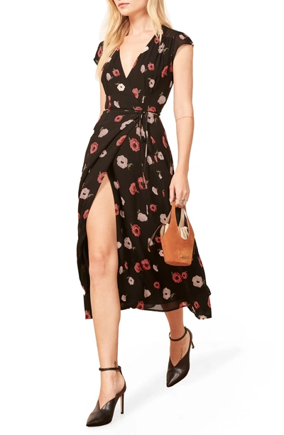 Shop Reformation Carina Midi Wrap Dress In Jennifer