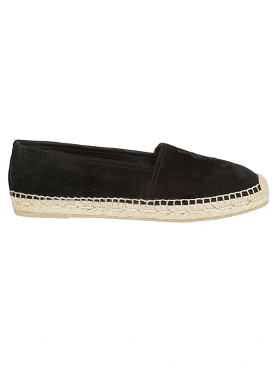 Shop Saint Laurent Embroidered Espadrilles In Nero