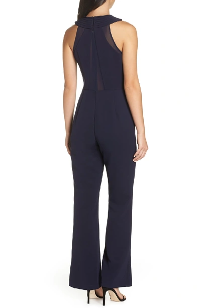 Shop Harlyn Illusion Inset Jumpsuit In Navy