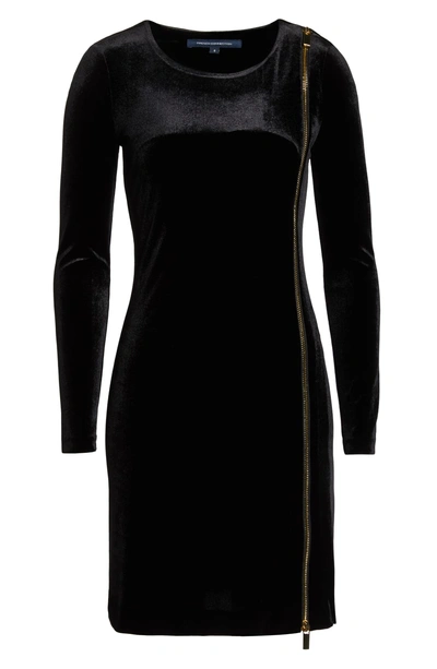 Shop French Connection Zella Aurore Velvet Jersey Sheath Dress In Black Gold
