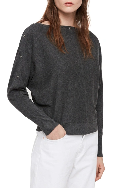 Shop Allsaints Elle Sweater In Charcoal Grey