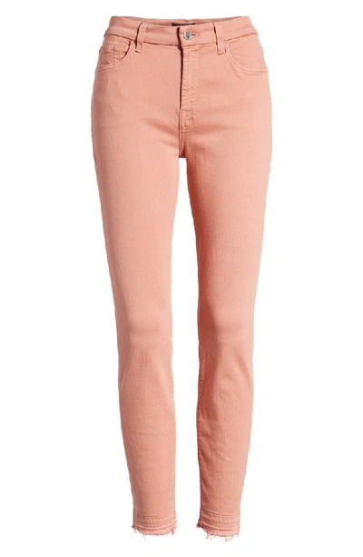Shop Jen7 Release Hem Colored Ankle Skinny Jeans In Charm Pink