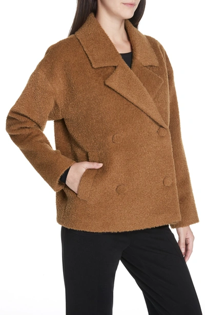 Shop Eileen Fisher Wool & Alpaca Blend Short Jacket In Dark Clay