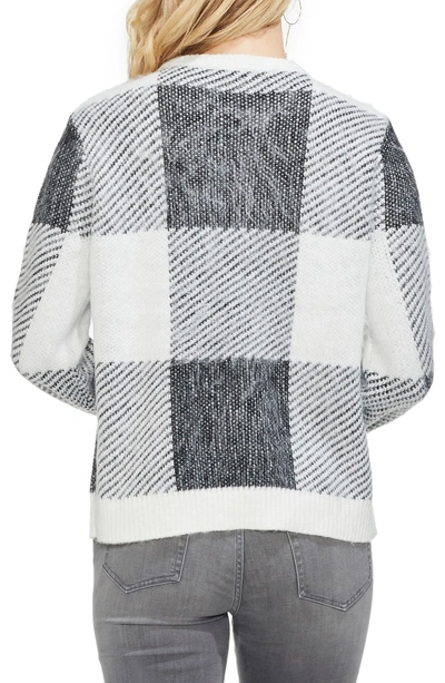 Shop Vince Camuto Check Patchwork Sweater In Antique White