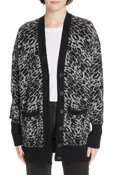 Shop Equipment Fenwick Animal Print Sweater In H Grey Black