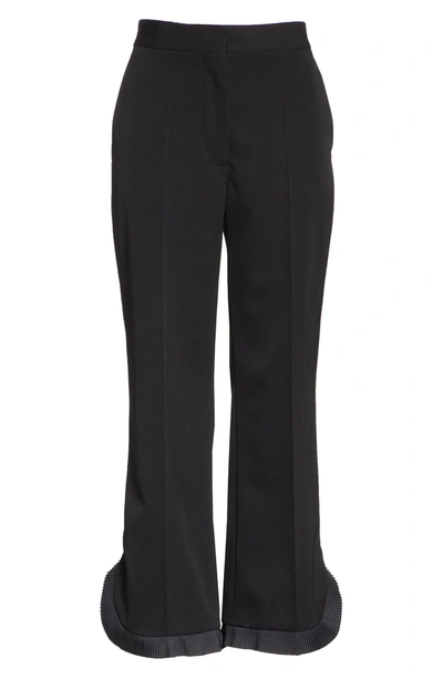 Shop Stella Mccartney Pleated Hem Crop Pants In Black