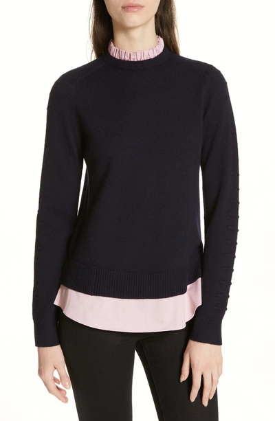 Shop Ted Baker Mock Two-piece Sweater In Navy