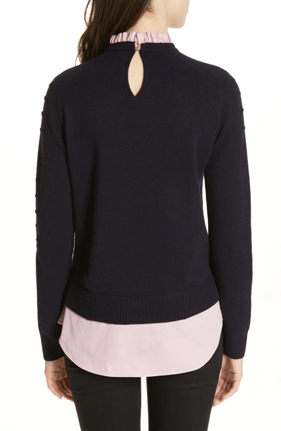 Shop Ted Baker Mock Two-piece Sweater In Navy