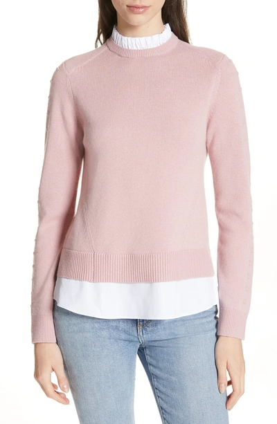 Shop Ted Baker Mock Two-piece Sweater In Dusky Pink