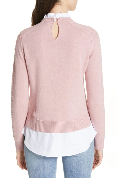 Shop Ted Baker Mock Two-piece Sweater In Dusky Pink