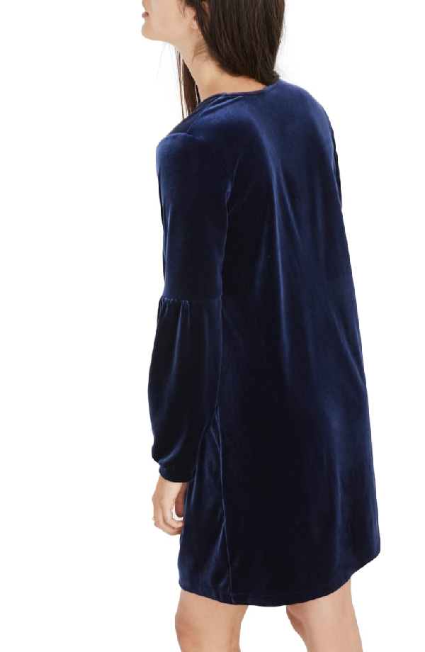 madewell velvet balloon sleeve dress