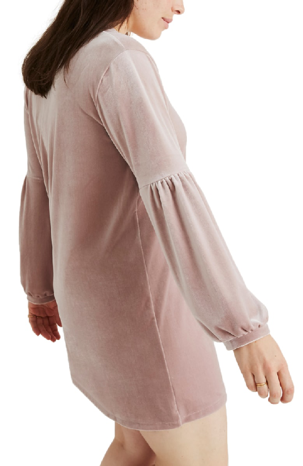 madewell velvet balloon sleeve dress