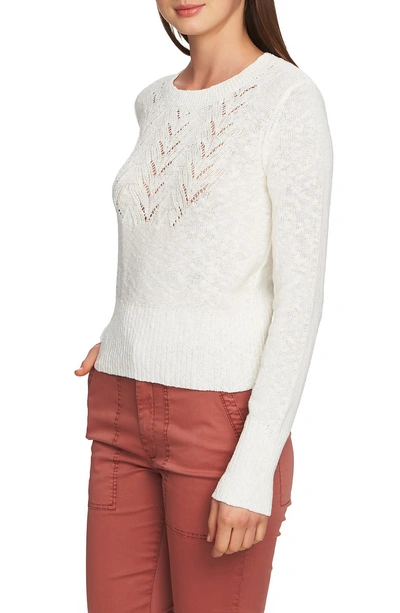 Shop 1.state Pointelle Jersey Sweater In Antiq. White