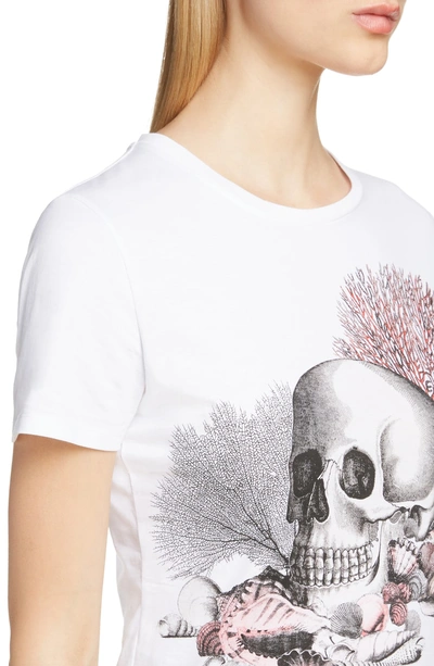 Shop Alexander Mcqueen Skull Shell Graphic Tee In White