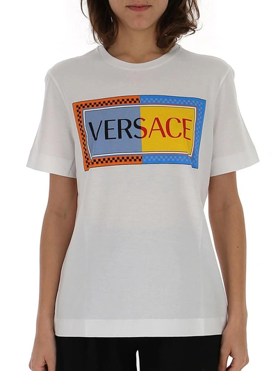 Shop Versace Logo Print T In Multi