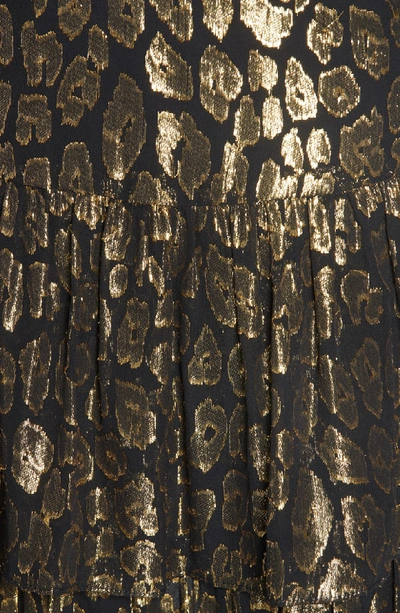 Shop A.l.c Baxter Silk Blend Skirt In Black/ Gold