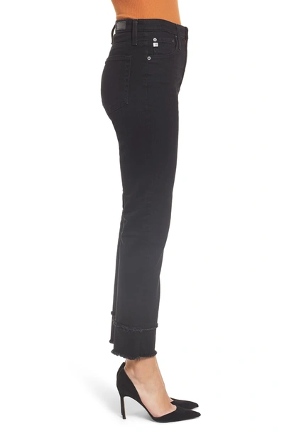 Shop Ag The Isabelle High Waist Ankle Straight Leg Jeans In 01y Black Hawk