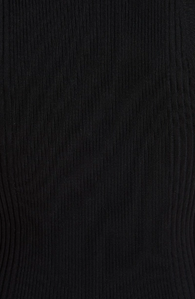 Shop Alexander Wang Ruffle Hem Ribbed Midi Dress In Black