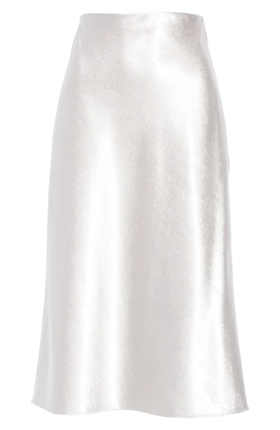 Shop Vince Satin Slip Skirt In Silver