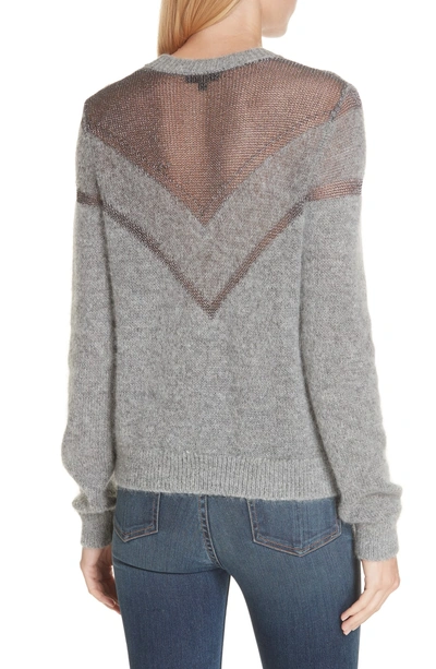 Shop Rag & Bone Sheer Chevron Sweater In Grey Heather