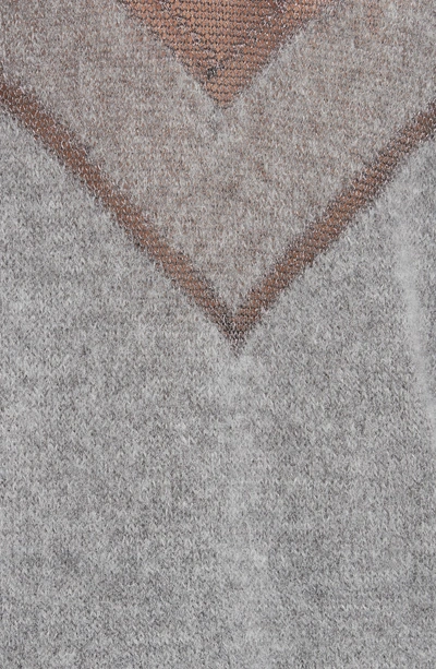 Shop Rag & Bone Sheer Chevron Sweater In Grey Heather