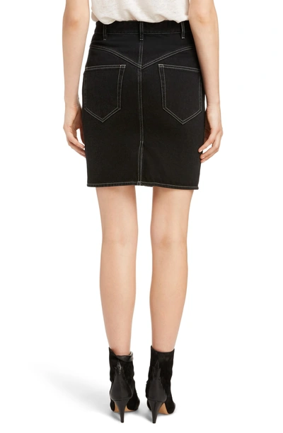 Shop Isabel Marant '80s High Waist Denim Skirt In Black