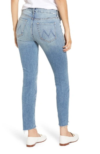 Shop Mother The Looker Fray Step Hem Ankle Skinny Jeans In Truth Or Dare