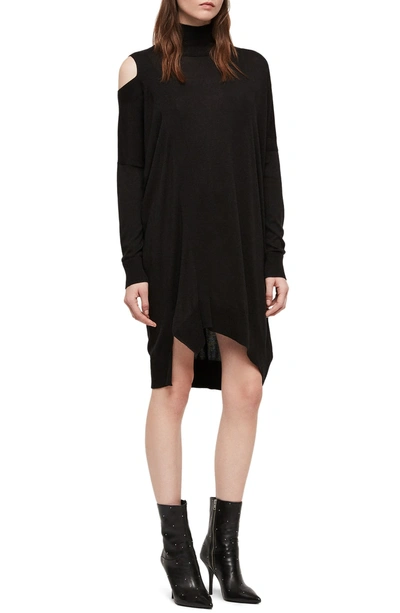 Shop Allsaints Cecily Turtleneck Sweater Dress In Black