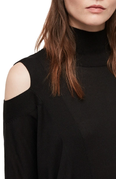 Shop Allsaints Cecily Turtleneck Sweater Dress In Black