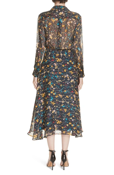 Shop Equipment Vivienne Silk Midi Dress In Eclipse Multi