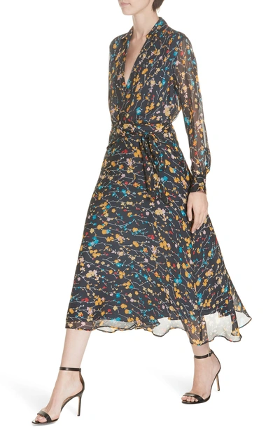 Shop Equipment Vivienne Silk Midi Dress In Eclipse Multi