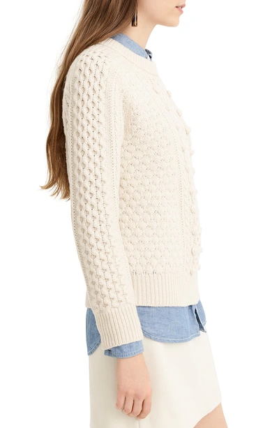 Shop Jcrew Popcorn Cable Knit Sweater In Natural