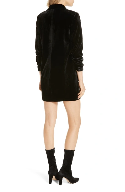 Shop Joie Albertyne Velvet Blazer Dress In Caviar