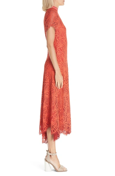Shop Proenza Schouler Stretch Lace Dress In Tangerine