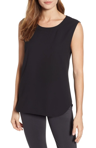 Shop Anne Klein Scoop Neck Sleeveless Blouse In Anne Black